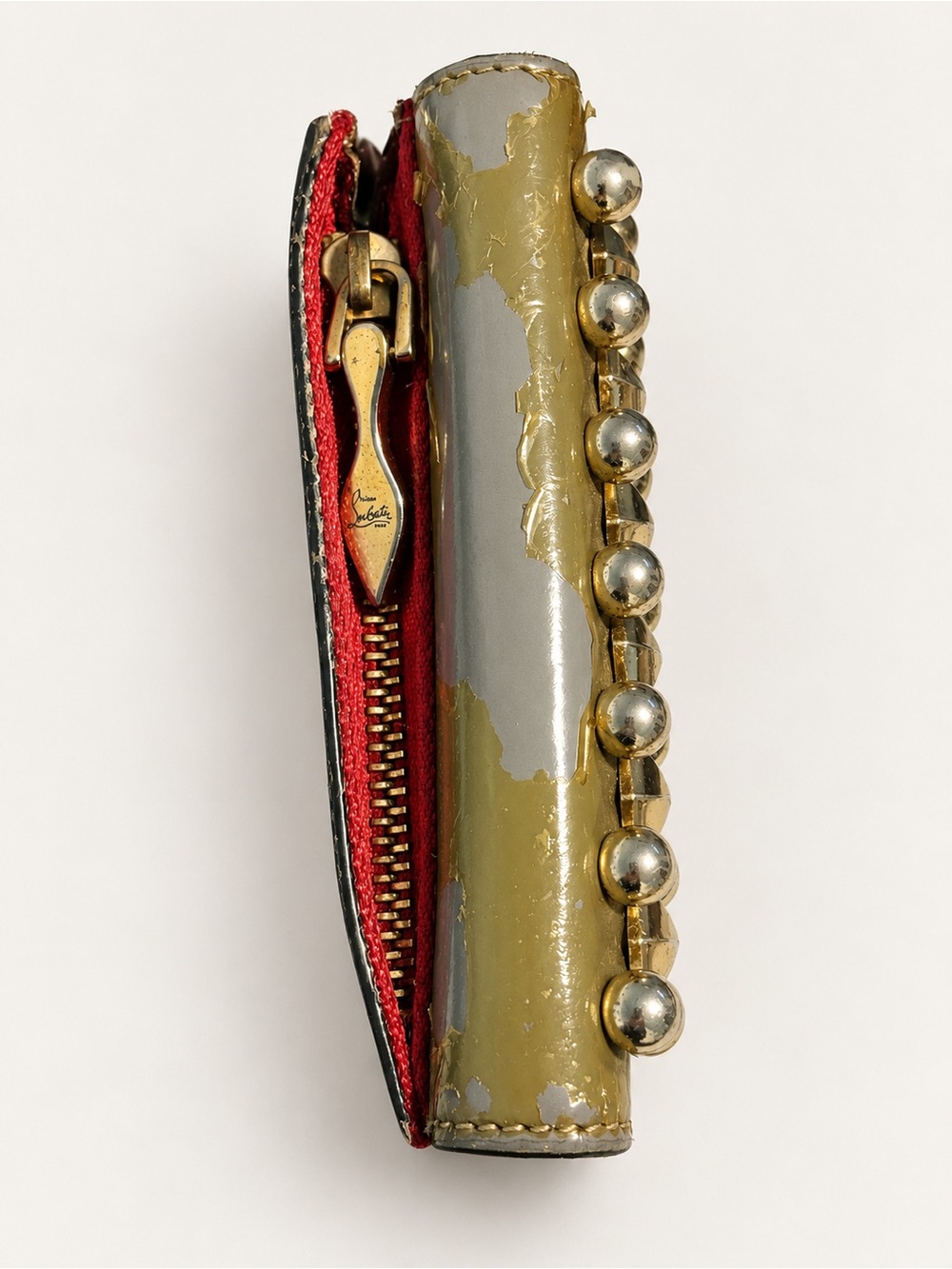 Christian Louboutin Gold Studded Compact Wallet COA Included - Picture 2 of 9